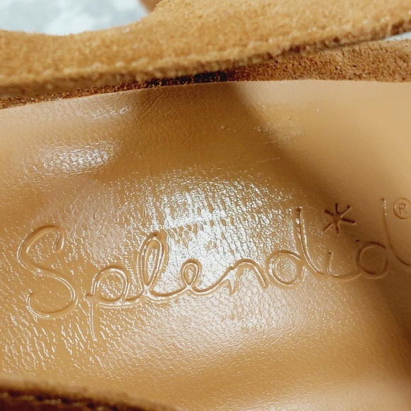 NEW Splendid Piper Tan Brown Suede Heeled Platform Sandals C998 - Picture 10 of 14